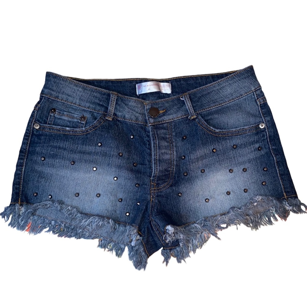 Distressed Denim Shorts w/ Studs - Size 11